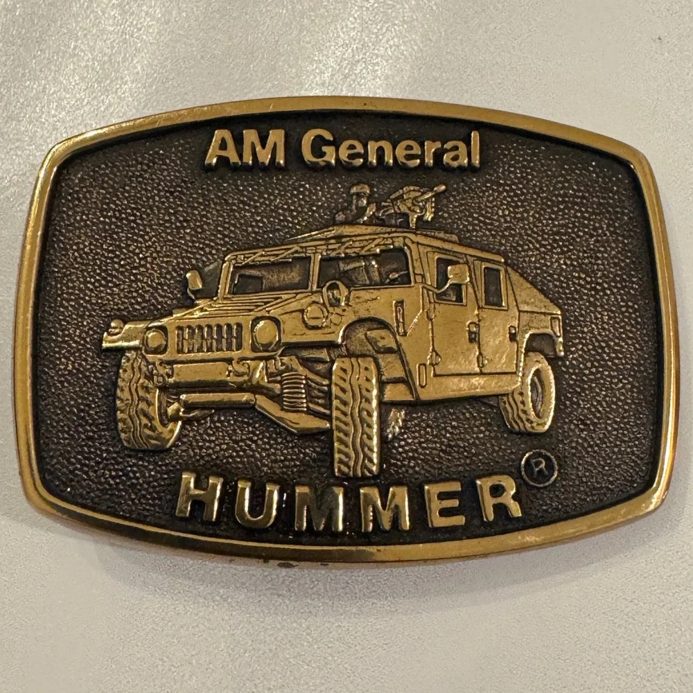 AM General HUMMER Belt Buckle Vintage Collectible Metal‎